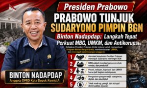 Presiden Prabowo Tunjuk Sudaryono Pimpin BGN, Binton Nadapdap: Langkah Tepat Perkuat MBG, UMKM, dan Antikorupsi
